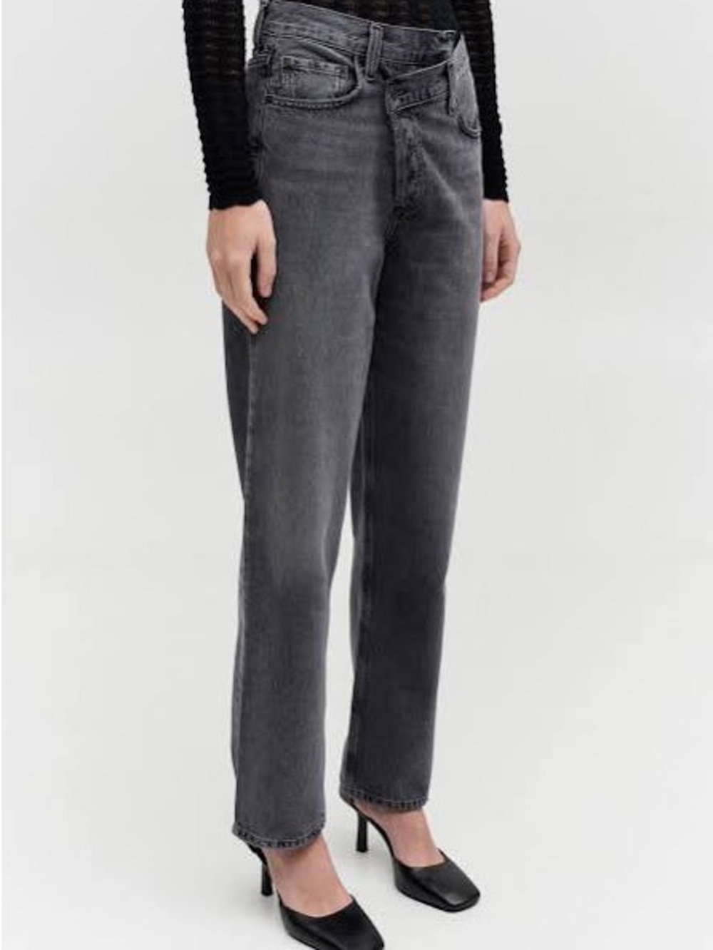 AGOLDE Criss Cross Straight Jeans Washed Black 26